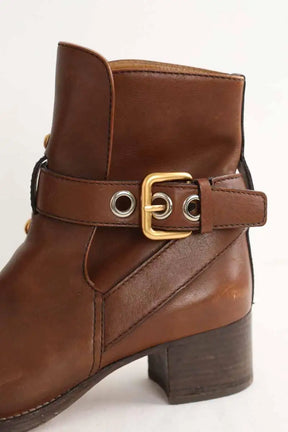 Boots à boucles Chloé Marron en Cuir