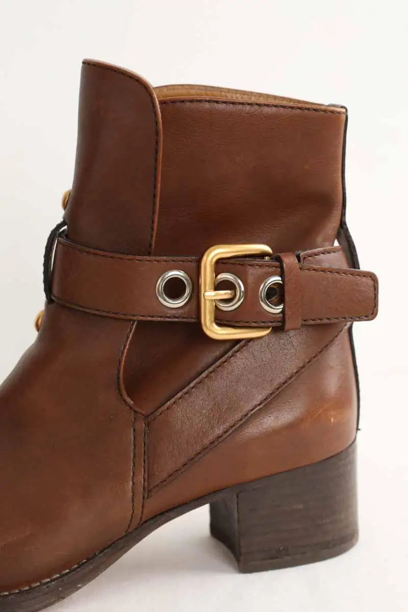 Boots à boucles Chloé Marron en Cuir