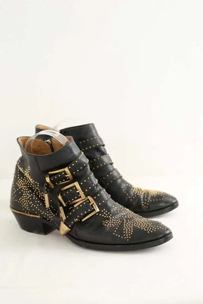 Boots à boucles Chloé Noir en Cuir