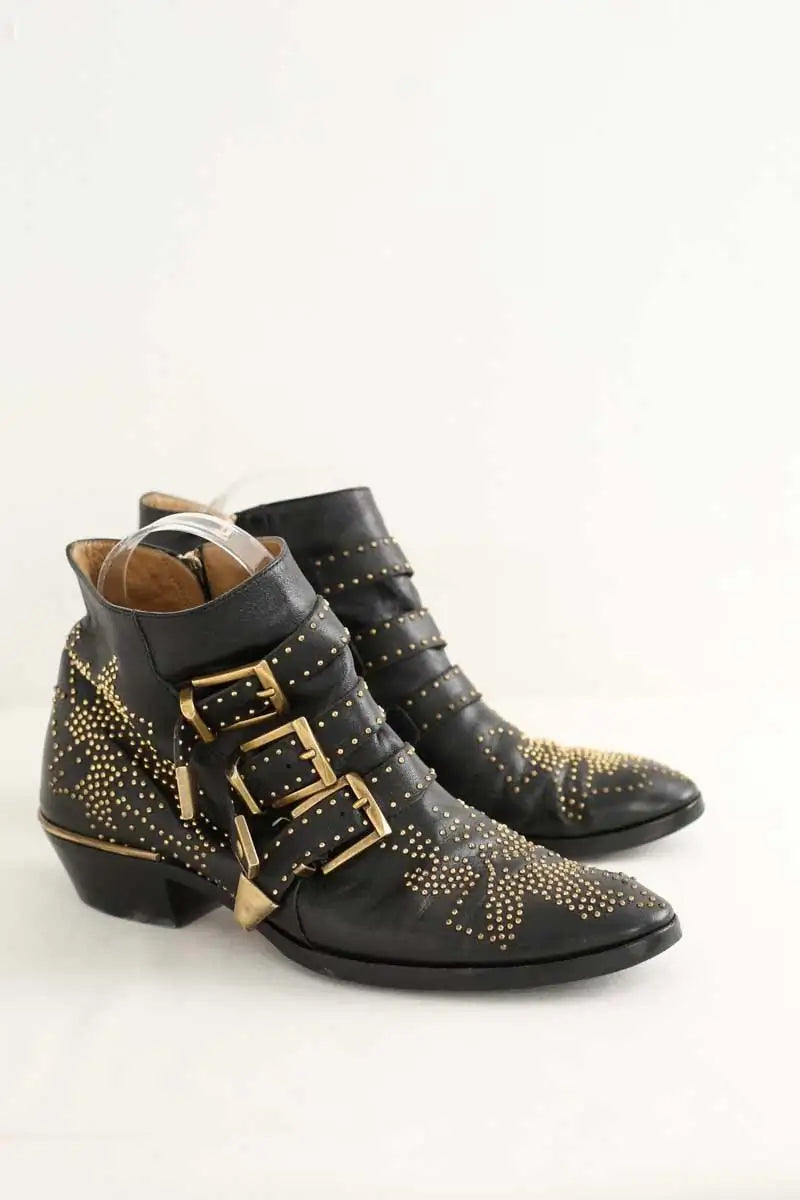 Boots à boucles Chloé Noir en Cuir