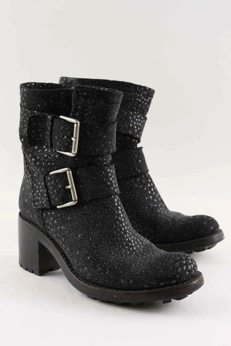 Boots à boucles Free Lance Noir en Cuir