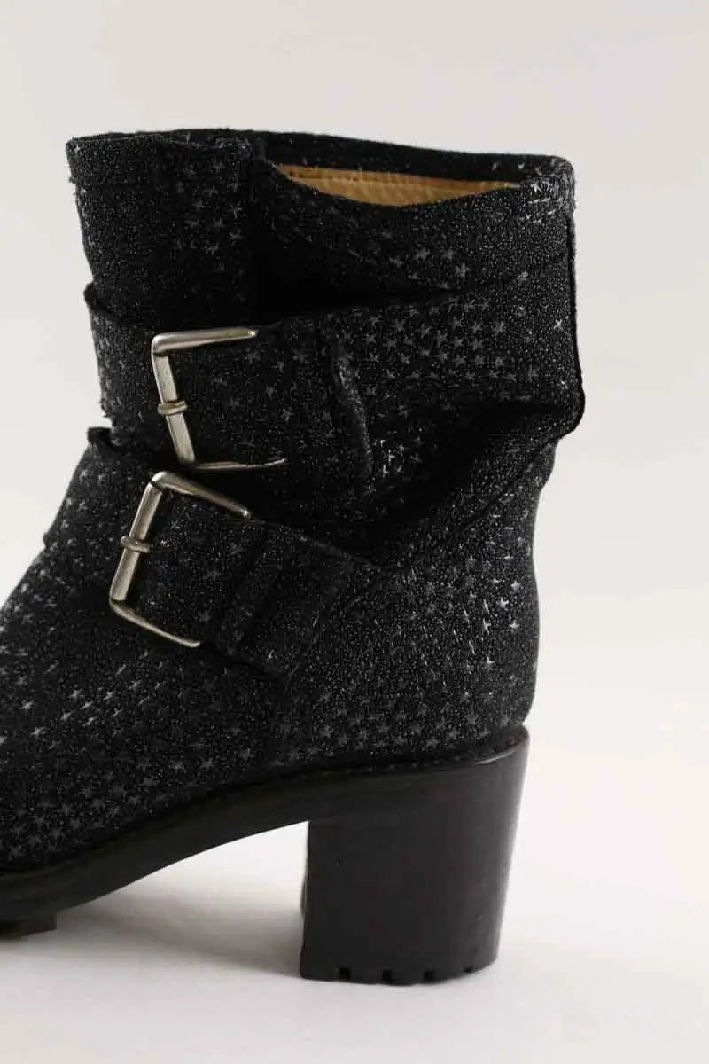 Boots à boucles Free Lance Noir en Cuir