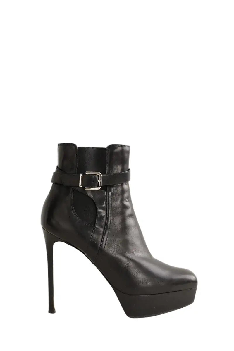 Boots à boucles Gianvito Rossi Noir en Cuir, taille 36 - Seconde Main