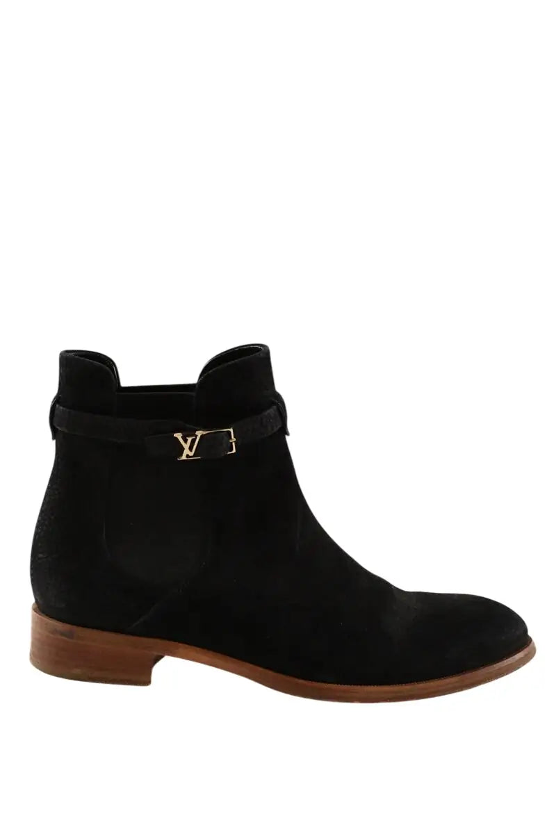 Boots à boucles Louis Vuitton Noir en Cuir, taille 37 - Seconde Main