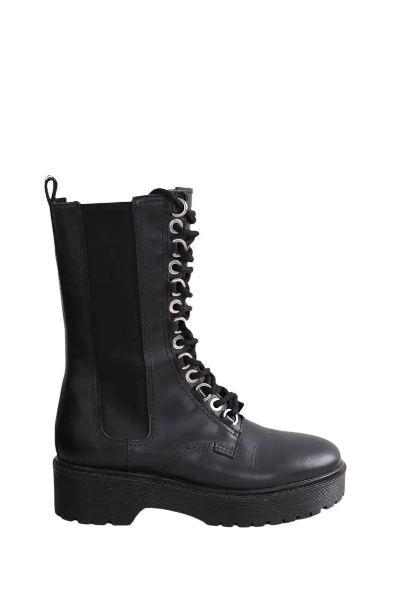 Boots à boucles Maje Noir en Cuir, taille 37 - Seconde Main