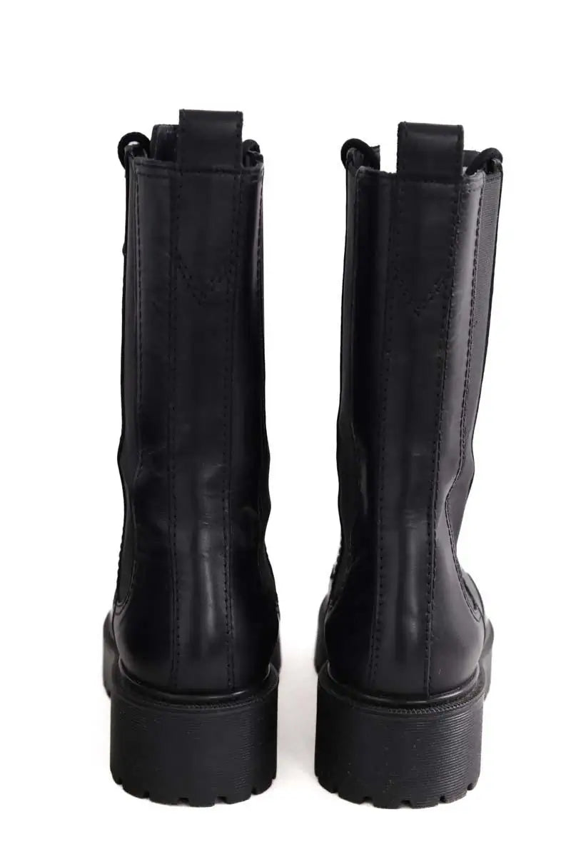 Boots à boucles Maje Noir en Cuir