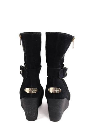 Boots à boucles Michael Kors Noir en Daim