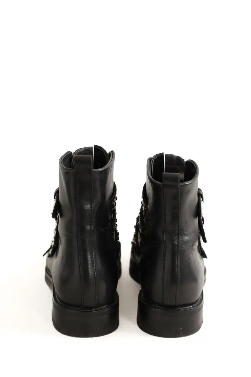 Boots à boucles The Kooples Noir en Cuir