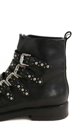 Boots à boucles The Kooples Noir en Cuir