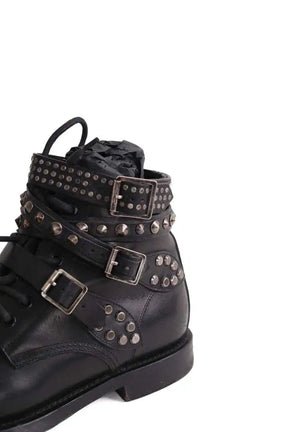 Boots à boucles Yves Saint Laurent Noir en Cuir
