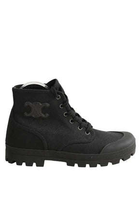 Boots à lacets Celine Noir en Tissu, taille 40 - Seconde Main