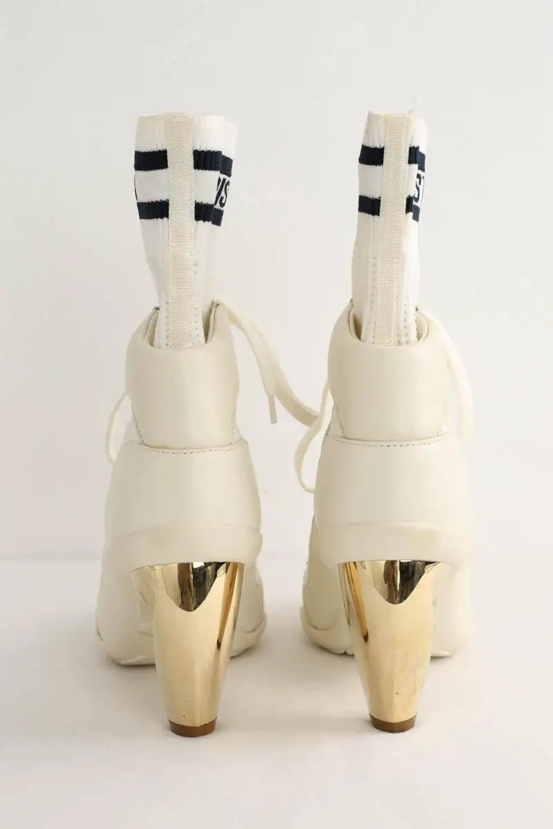 Boots à lacets Dior Blanc en Cuir