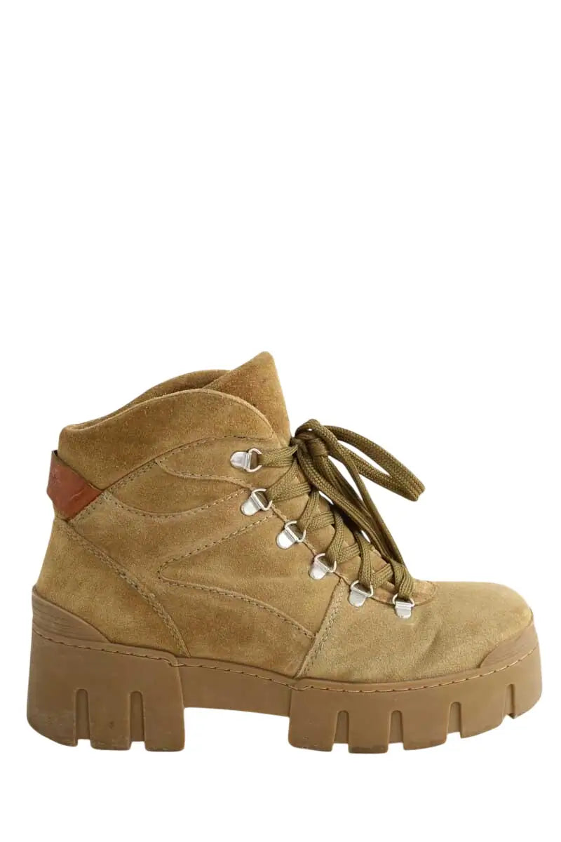 Boots à lacets Isabel Marant Kaki en Daim, taille 40 - Seconde Main