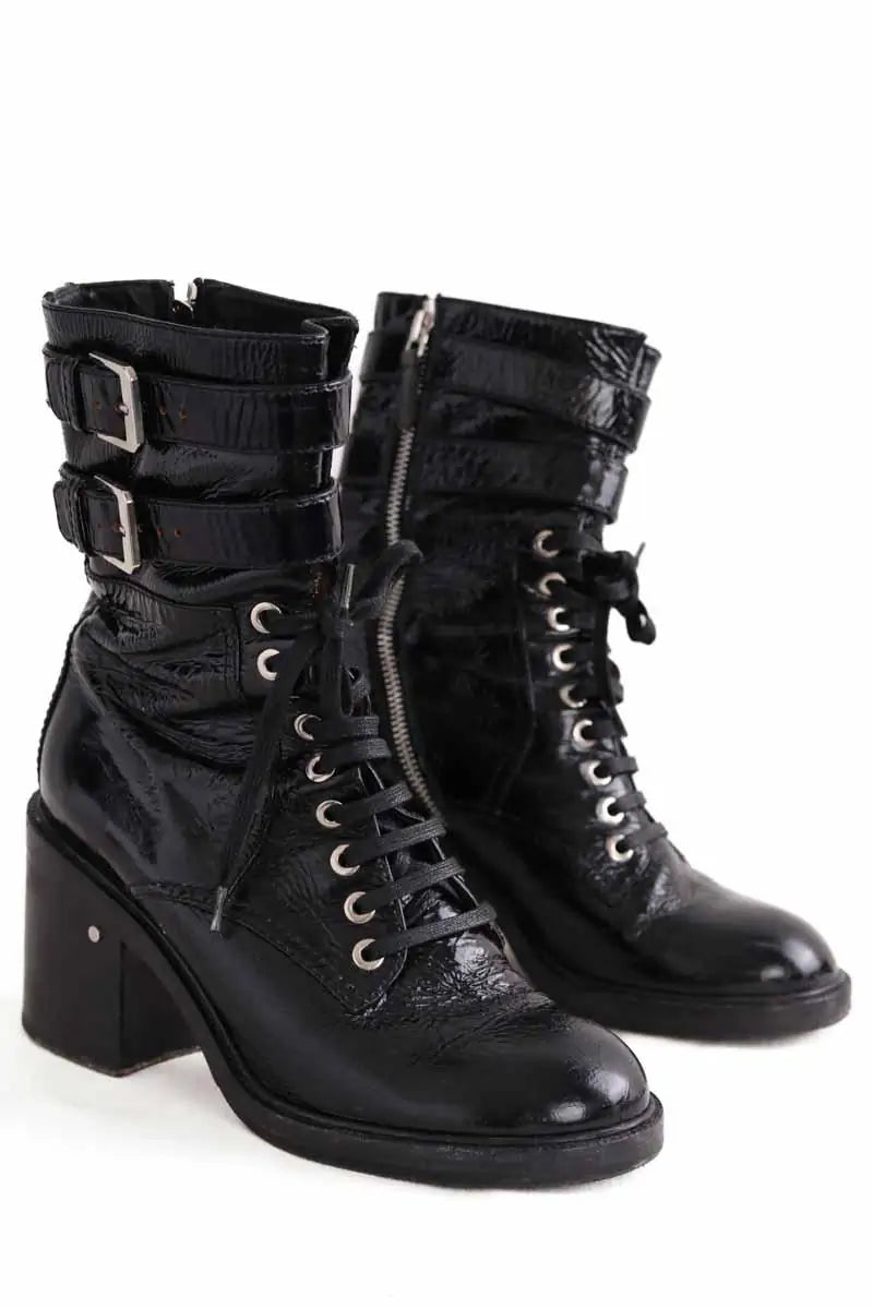 Boots à lacets Laurence Dacade Noir en Cuir