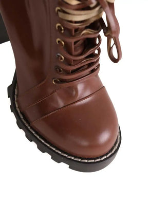 Boots à lacets Louis Vuitton Marron en Cuir