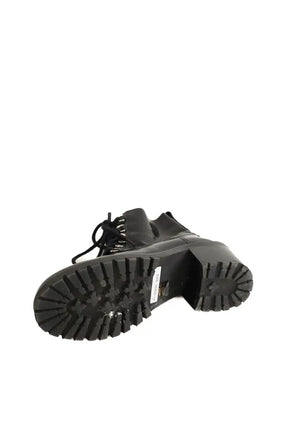 Boots à lacets Maje Noir en Cuir