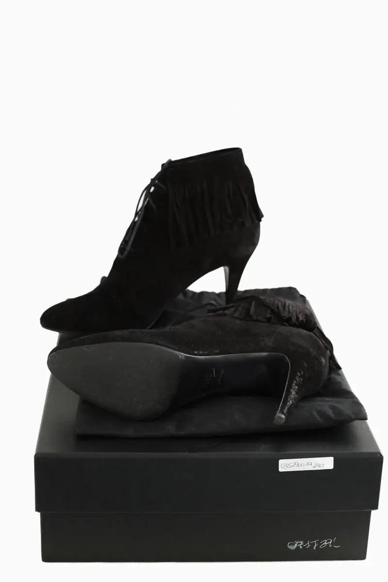 Boots à lacets Saint Laurent Noir en Daim