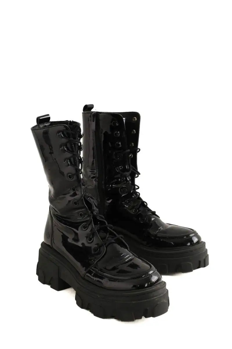 Boots à lacets The Kooples Noir en Cuir verni