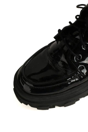 Boots à lacets The Kooples Noir en Cuir verni