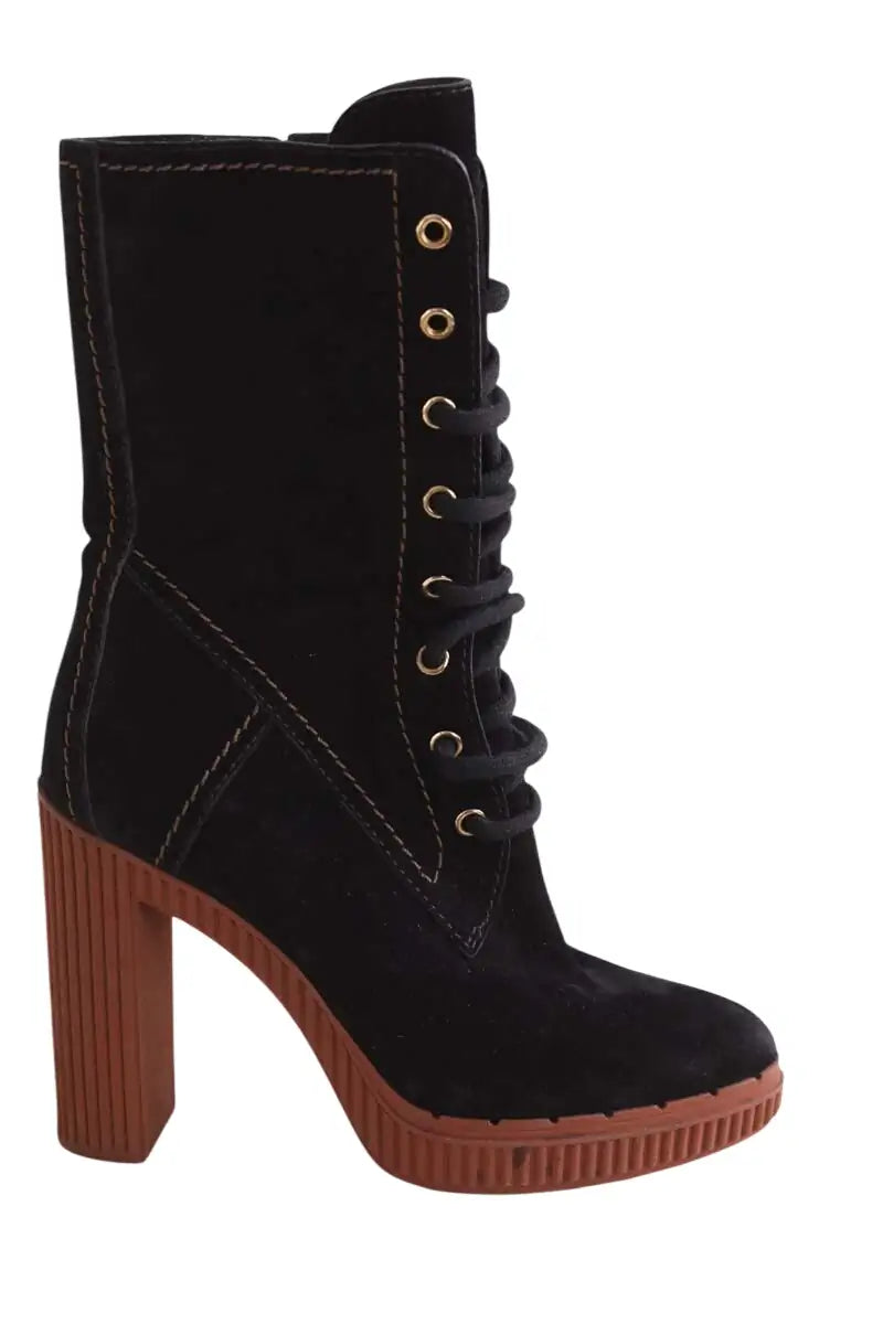 Boots à lacets Tod's Noir en Daim, taille 36 - Seconde Main
