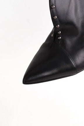 Boots Balmain Studded accents lace Noir en Cuir