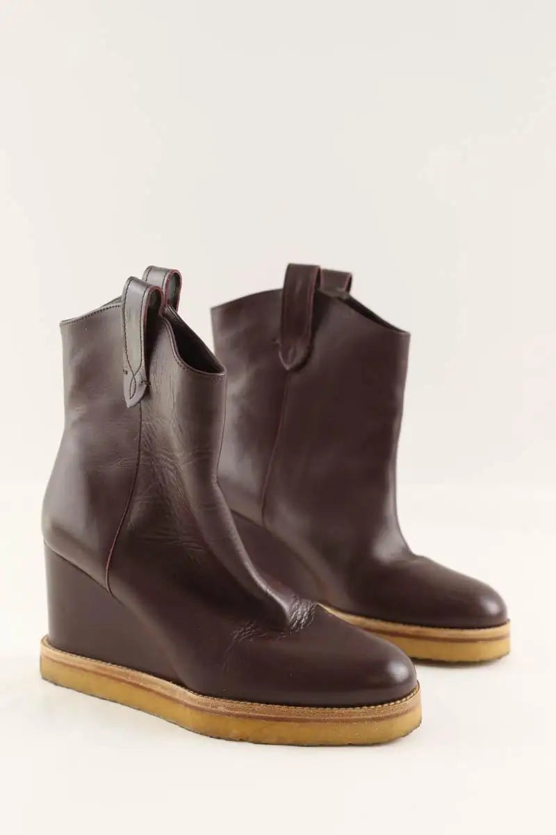 Boots Ba&Sh Bordeaux en Cuir