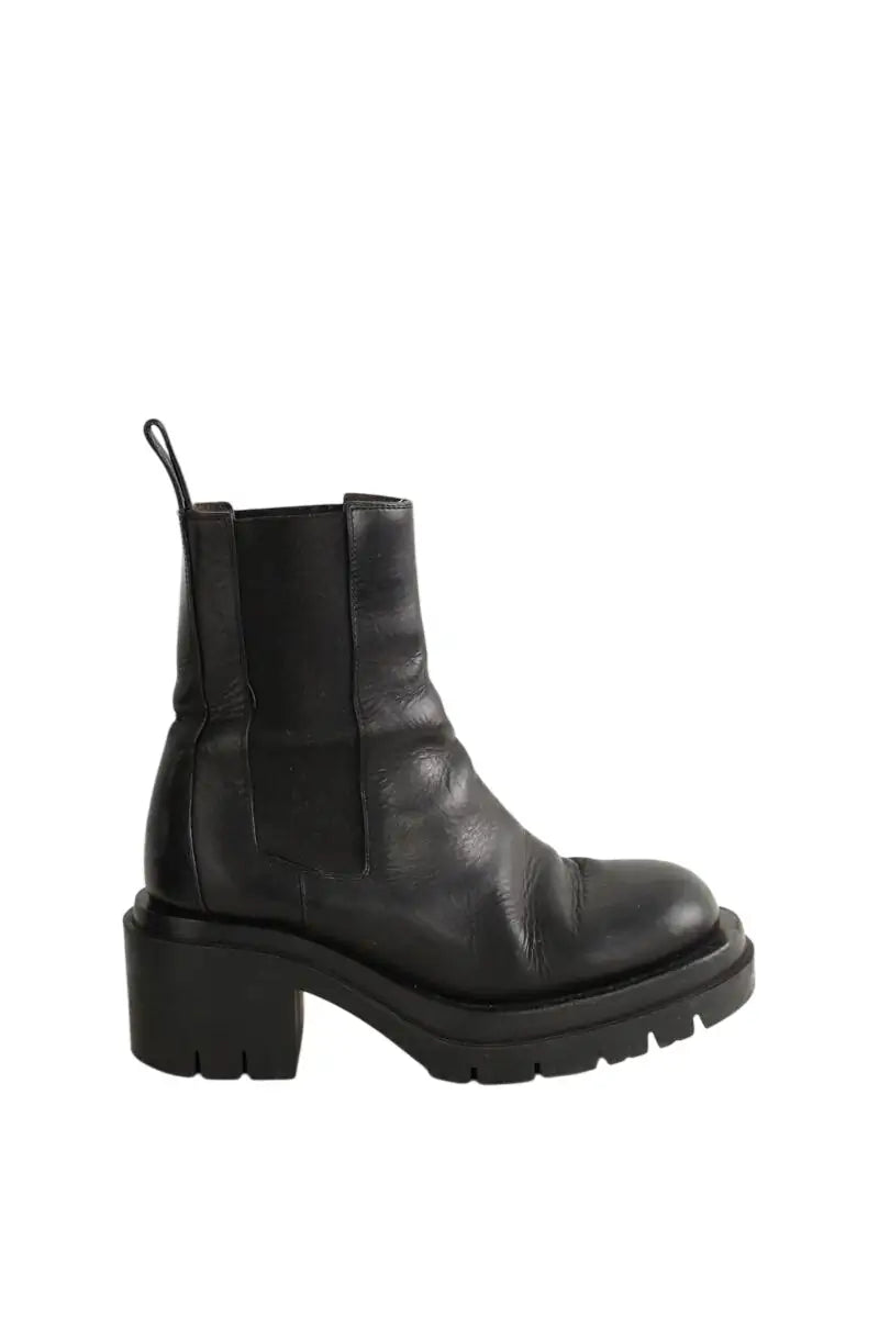 Boots Bottega Veneta Lug Noir en Cuir, taille 39 - Seconde Main