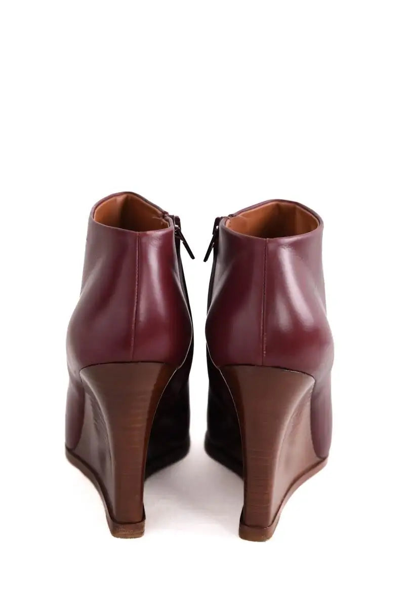 Boots Celine Bordeaux en Cuir