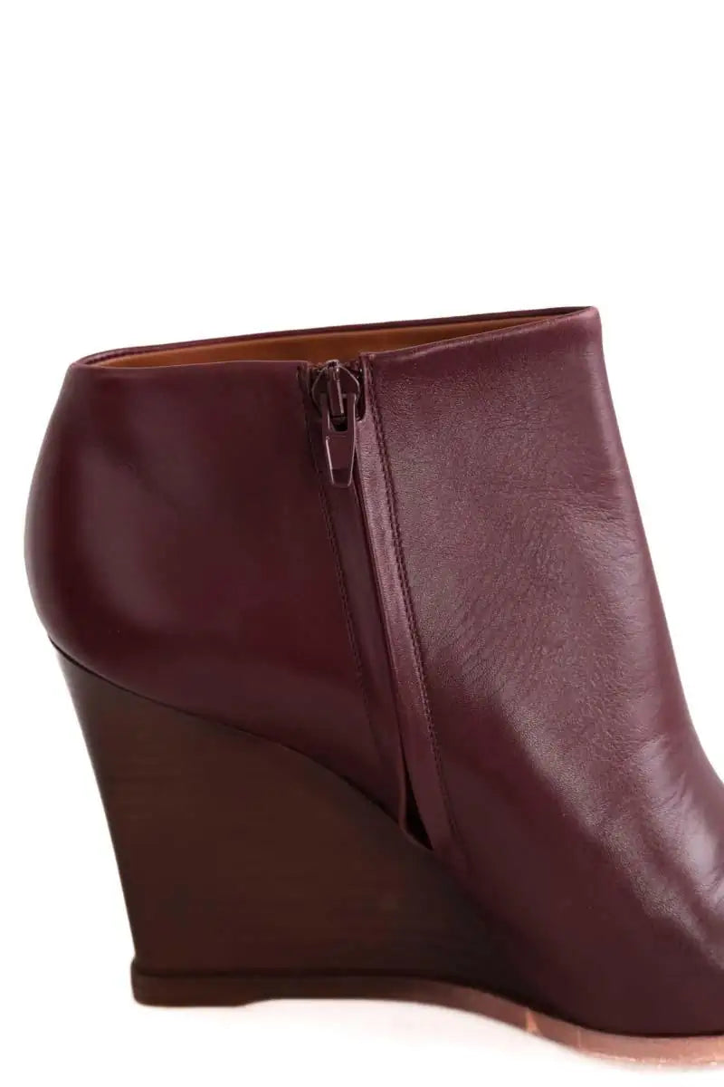 Boots Celine Bordeaux en Cuir