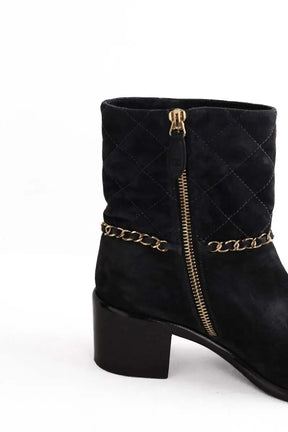 Boots Chanel Noir en Daim