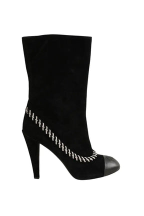 Boots Chanel Noir en Daim, taille 41 - Seconde Main