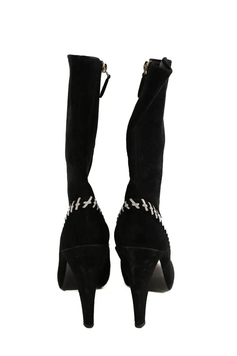 Boots Chanel Noir en Daim