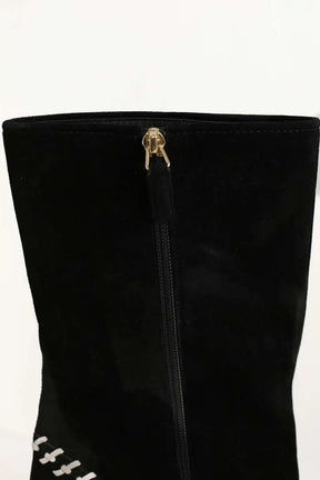 Boots Chanel Noir en Daim