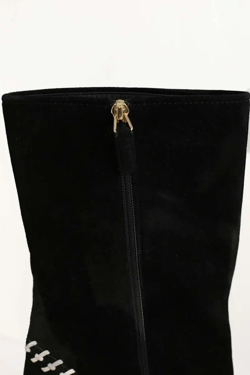Boots Chanel Noir en Daim
