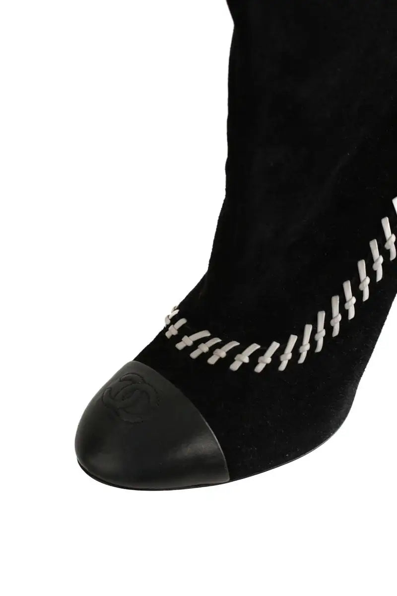 Boots Chanel Noir en Daim