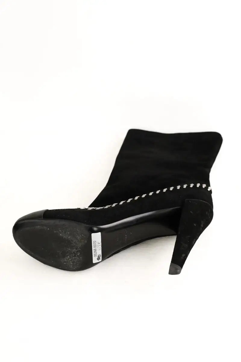 Boots Chanel Noir en Daim