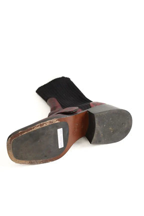 Boots Chloé Bordeaux en Cuir