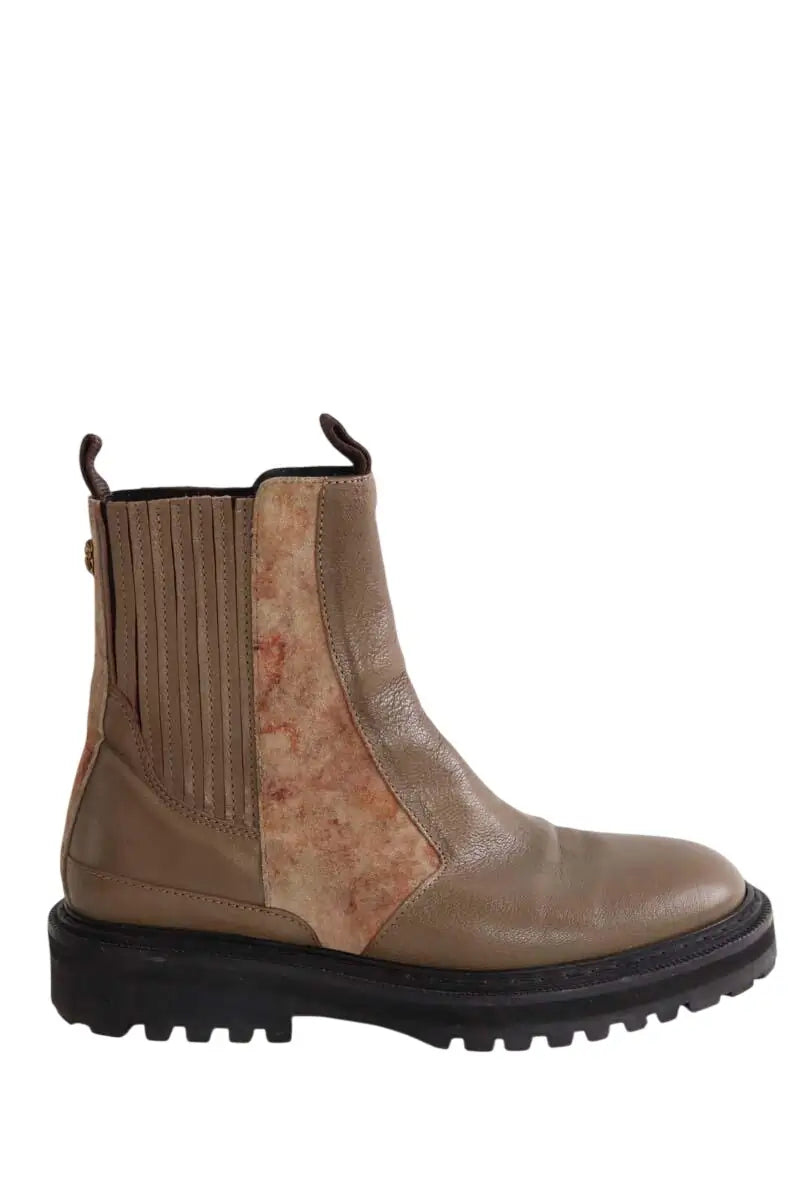 Boots Claris Virot Kaki en Cuir, taille 39 - Seconde Main