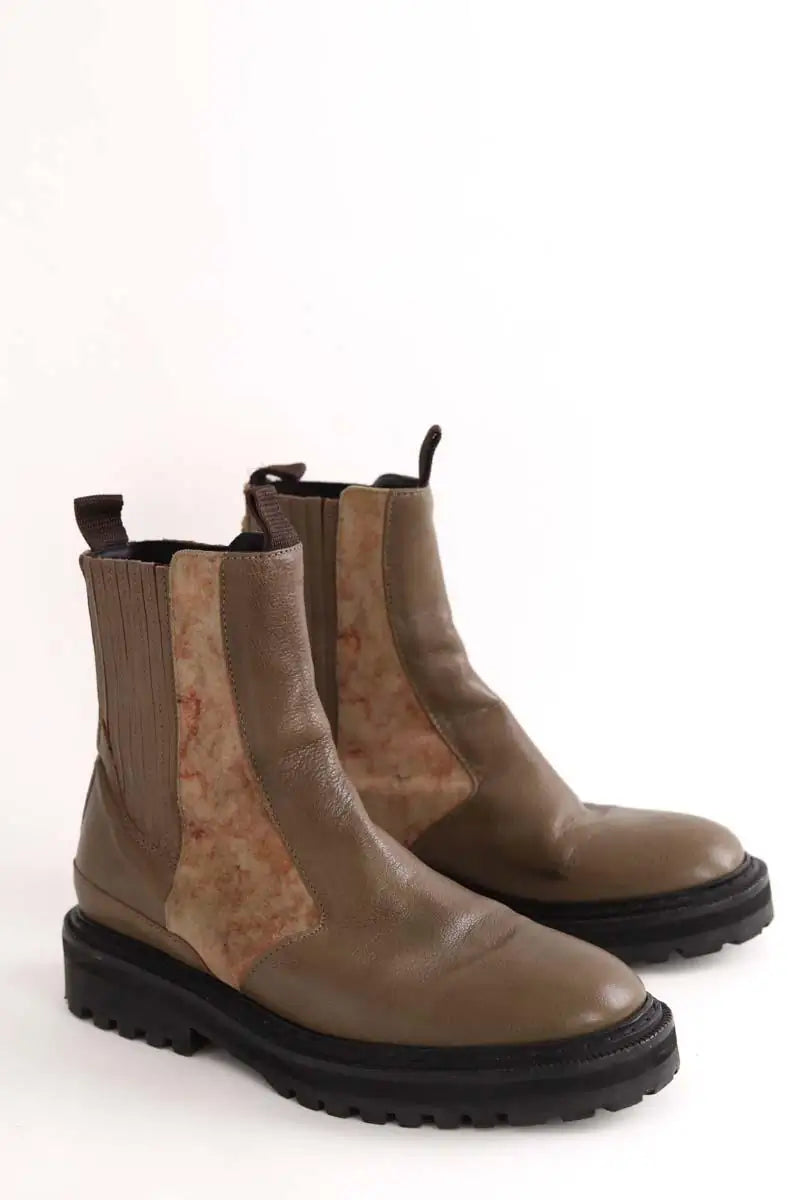 Boots Claris Virot Kaki en Cuir