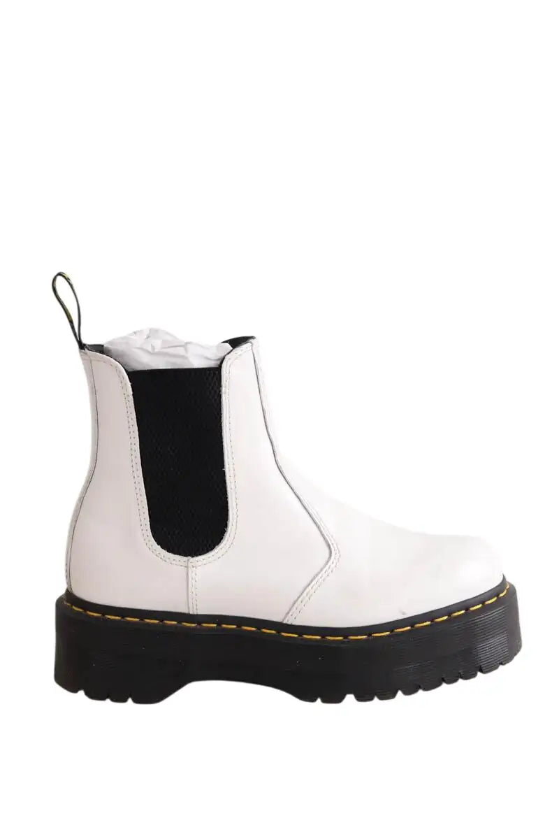 Boots Dr. Martens Blanc en Cuir, taille 38 - Seconde Main