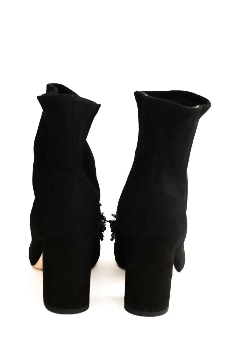 Boots Elie Saab Noir en Daim
