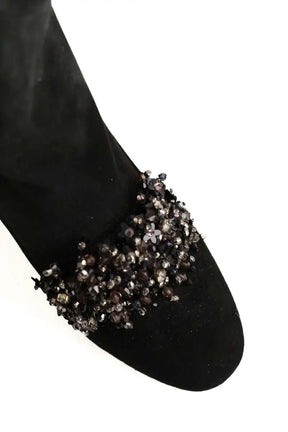 Boots Elie Saab Noir en Daim