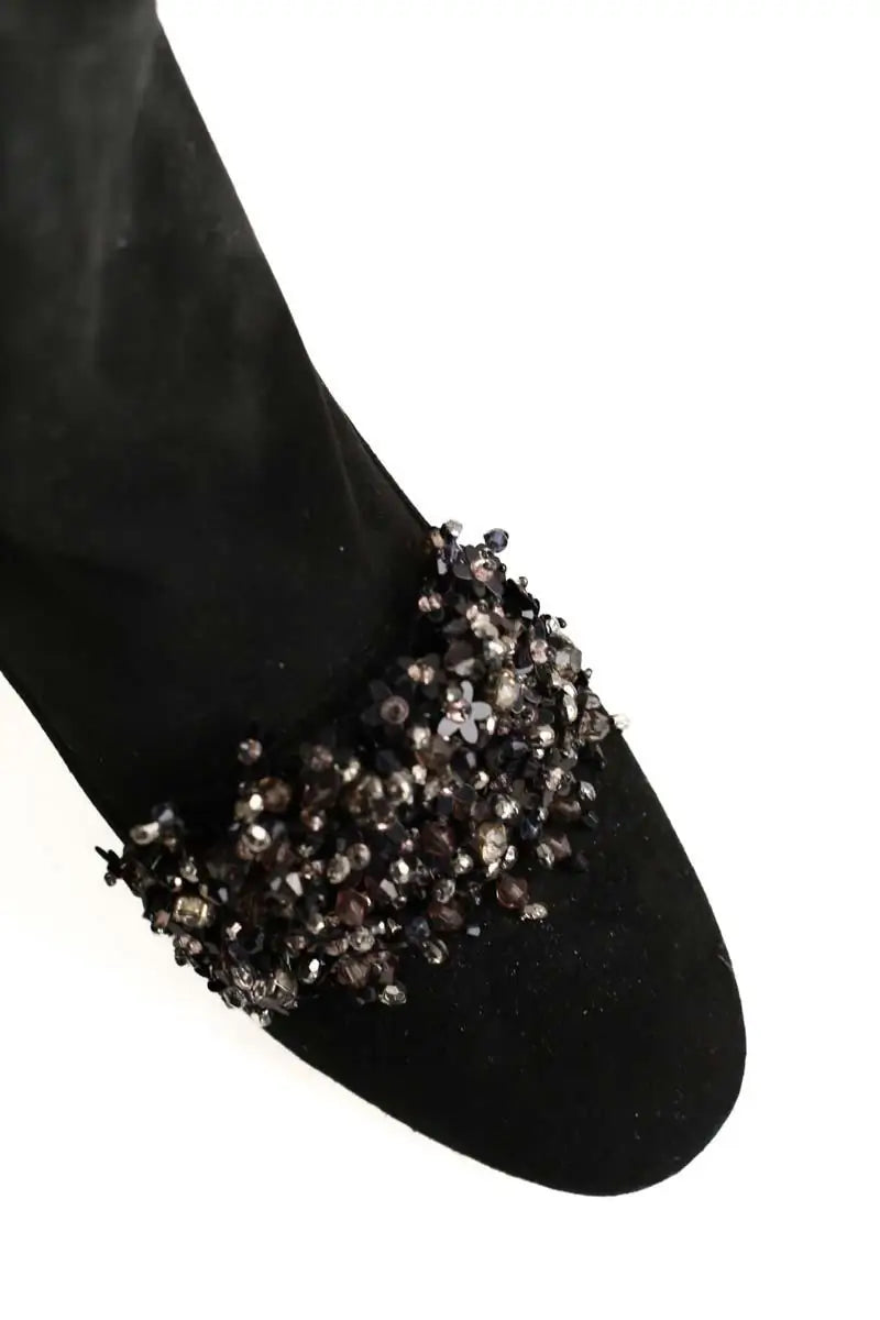 Boots Elie Saab Noir en Daim