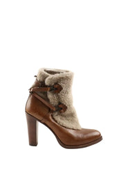 Boots fourées Sartore Marron en Cuir, taille 39 - Seconde Main