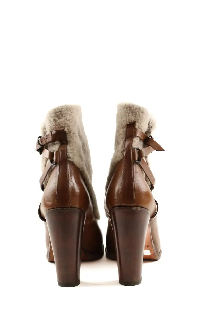 Boots fourées Sartore Marron en Cuir