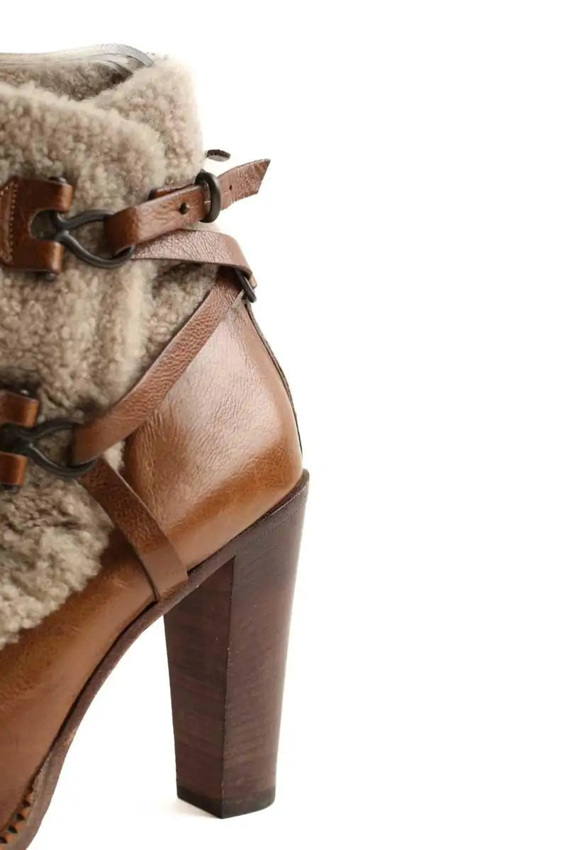 Boots fourées Sartore Marron en Cuir