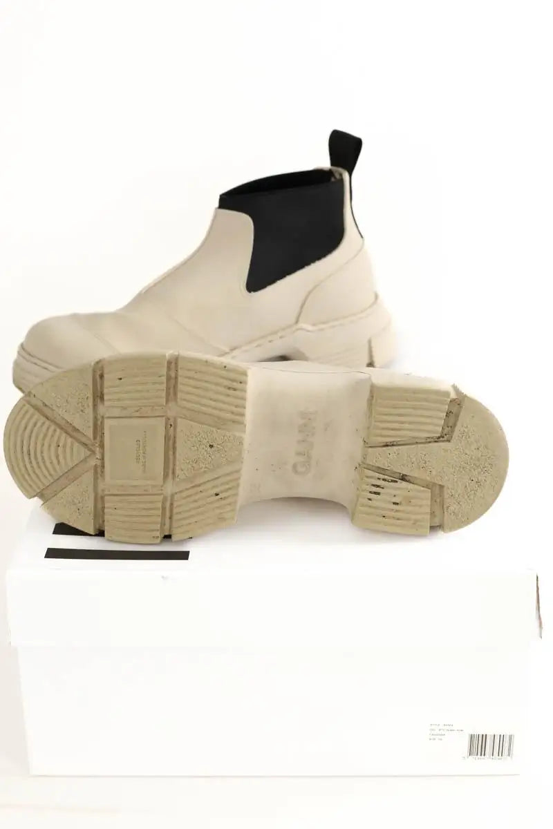 Boots Ganni Crop city rubber Beige en Plastique