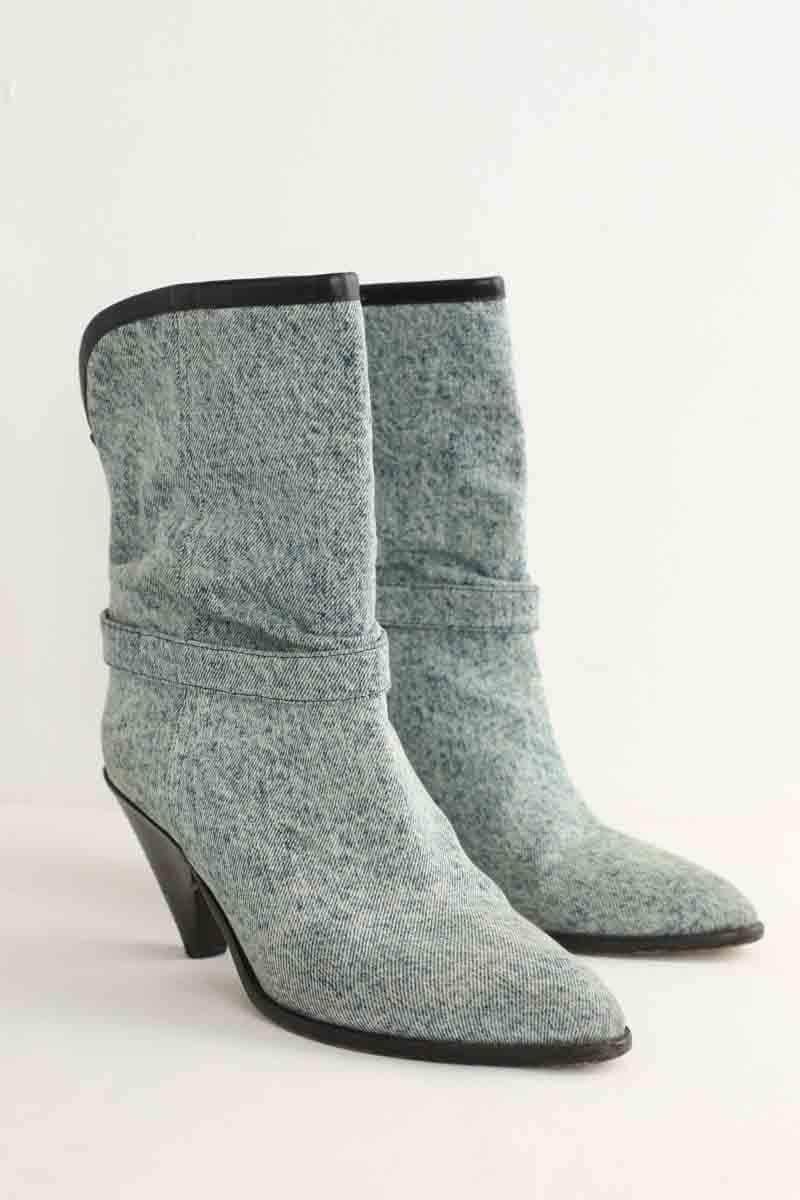 Boots Isabel Marant Bleu en Tissu