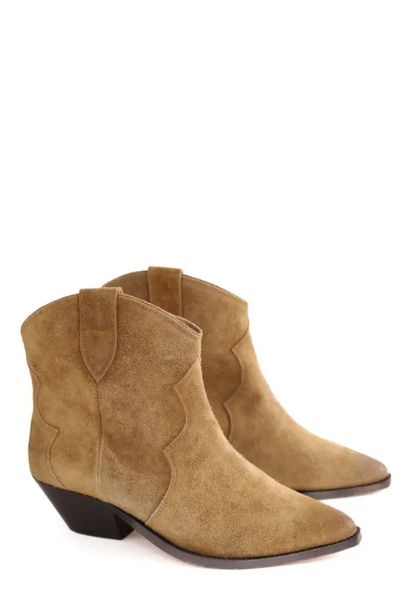 Boots Isabel Marant dvewina, velvet used san Beige en Cuir