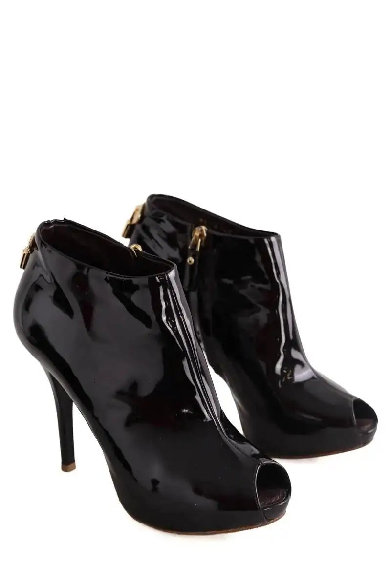 Boots Louis Vuitton Noir en Cuir verni